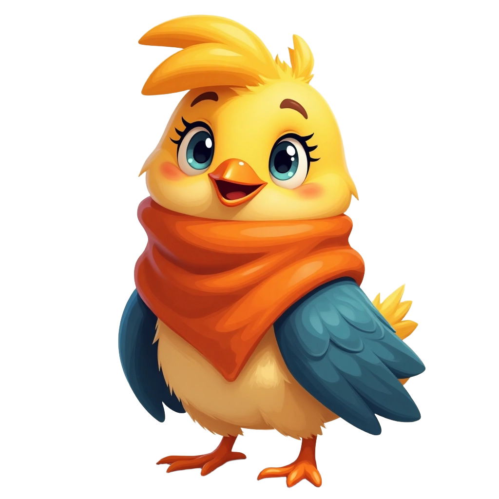 Charming Chick in a Scarf